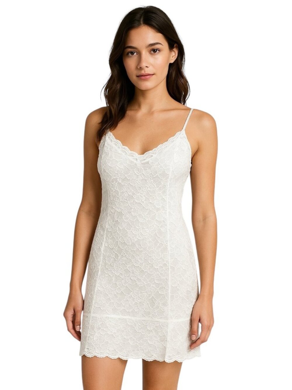 Wet Seal Y2K Lace Slip Dress White Size XL NWT Vintage Romantic Coquette Rave